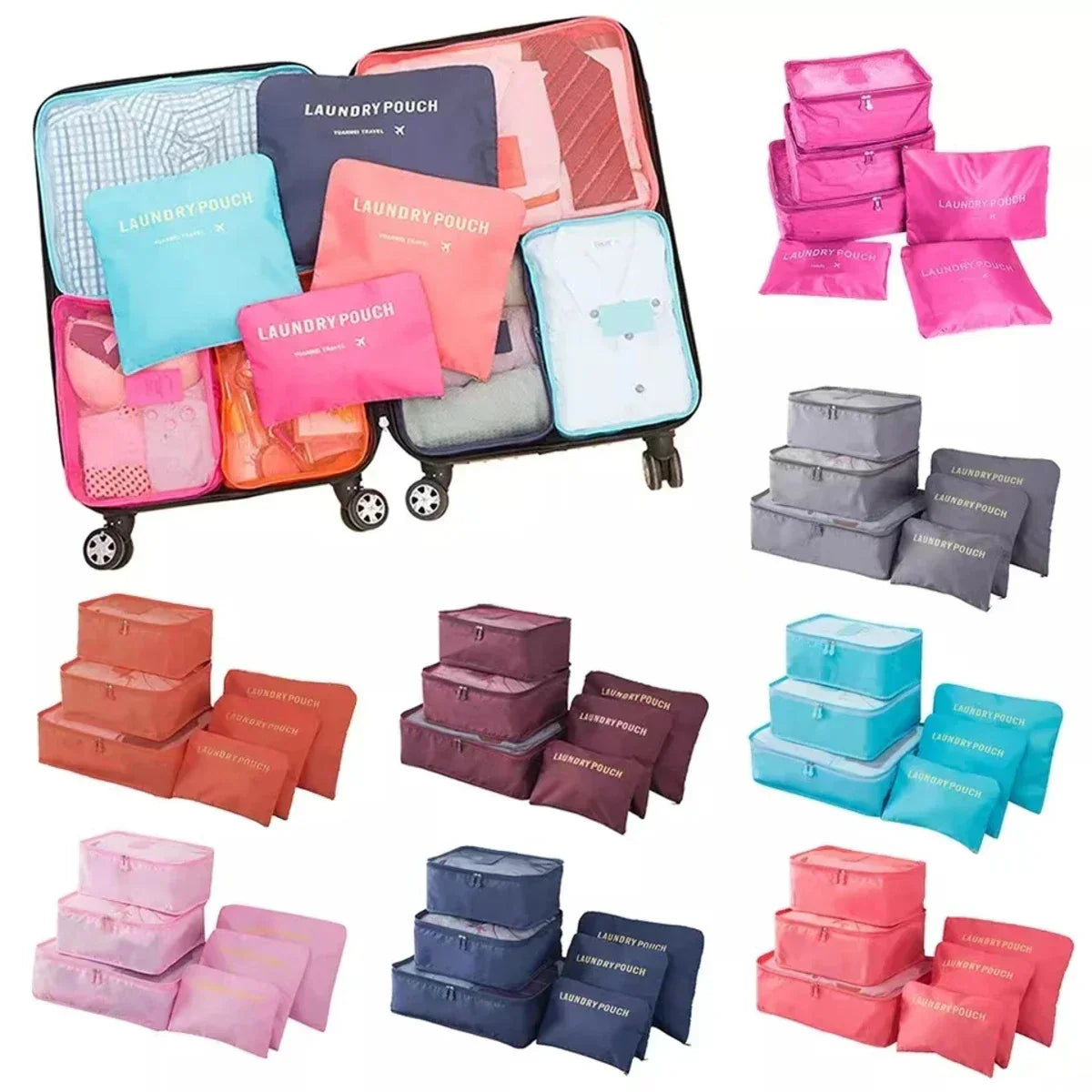 Kit Bolsas Organizadoras Para Mala de  Viagem - 6 pçs