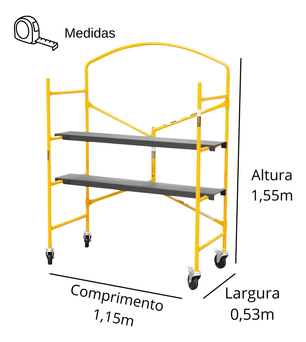 Andaime Multiuso Dobrável 225kg – 2 Plataformas | Mais Praticidade e Segurança